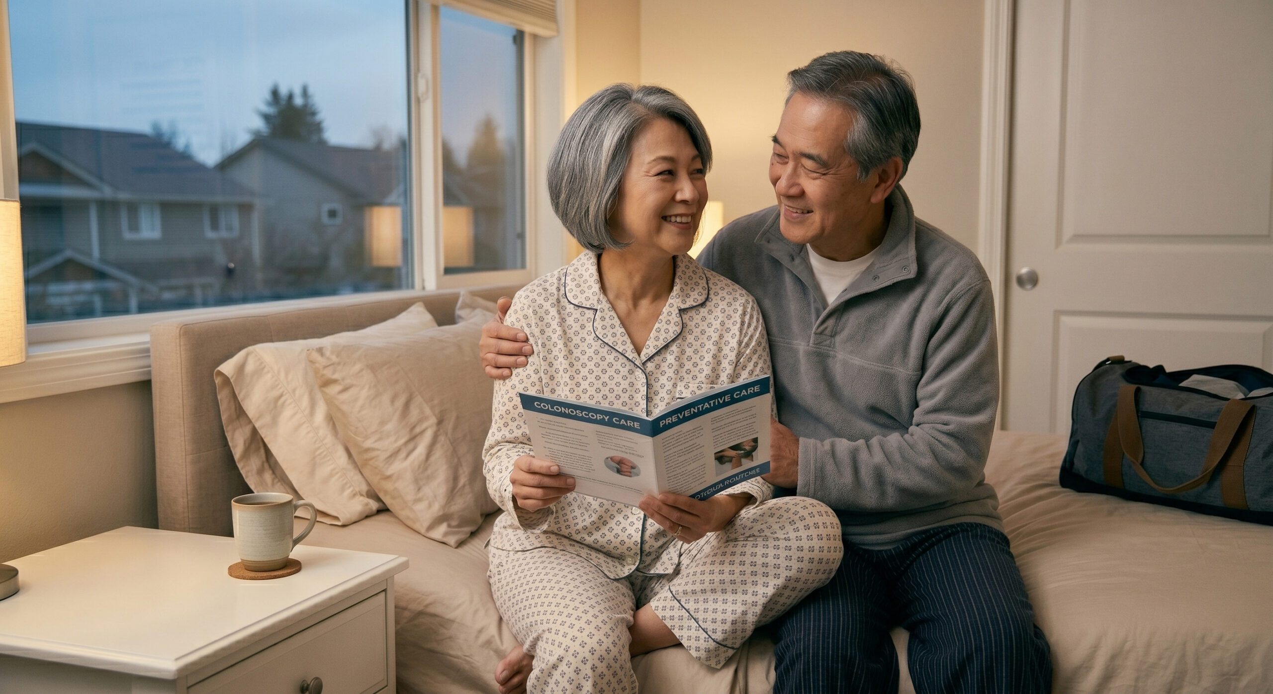 A calm clinical setting representing the colonoscopy experience